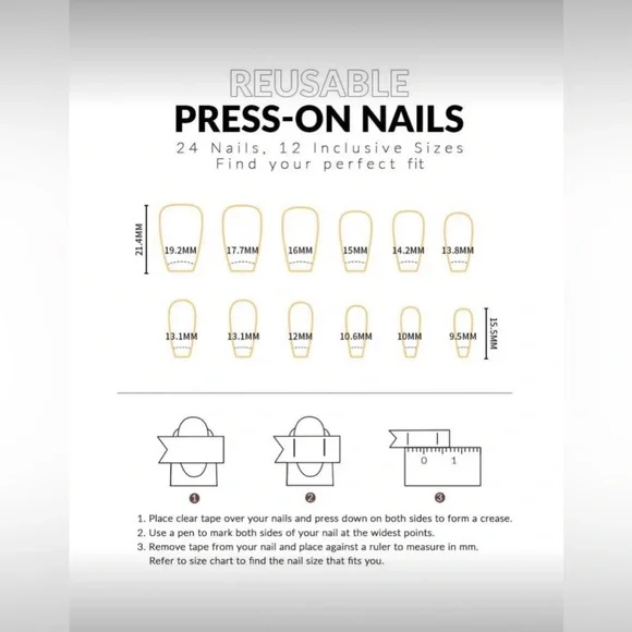 Silver Glitter Short Square Nail Kit | 24-Piece Press-On | New - Picture 5 of 7